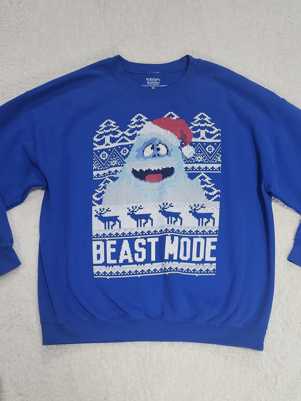 Rudolf The Red Nosed Reindeer Beast Mode Christmas Holiday Sweatshirt Unisex